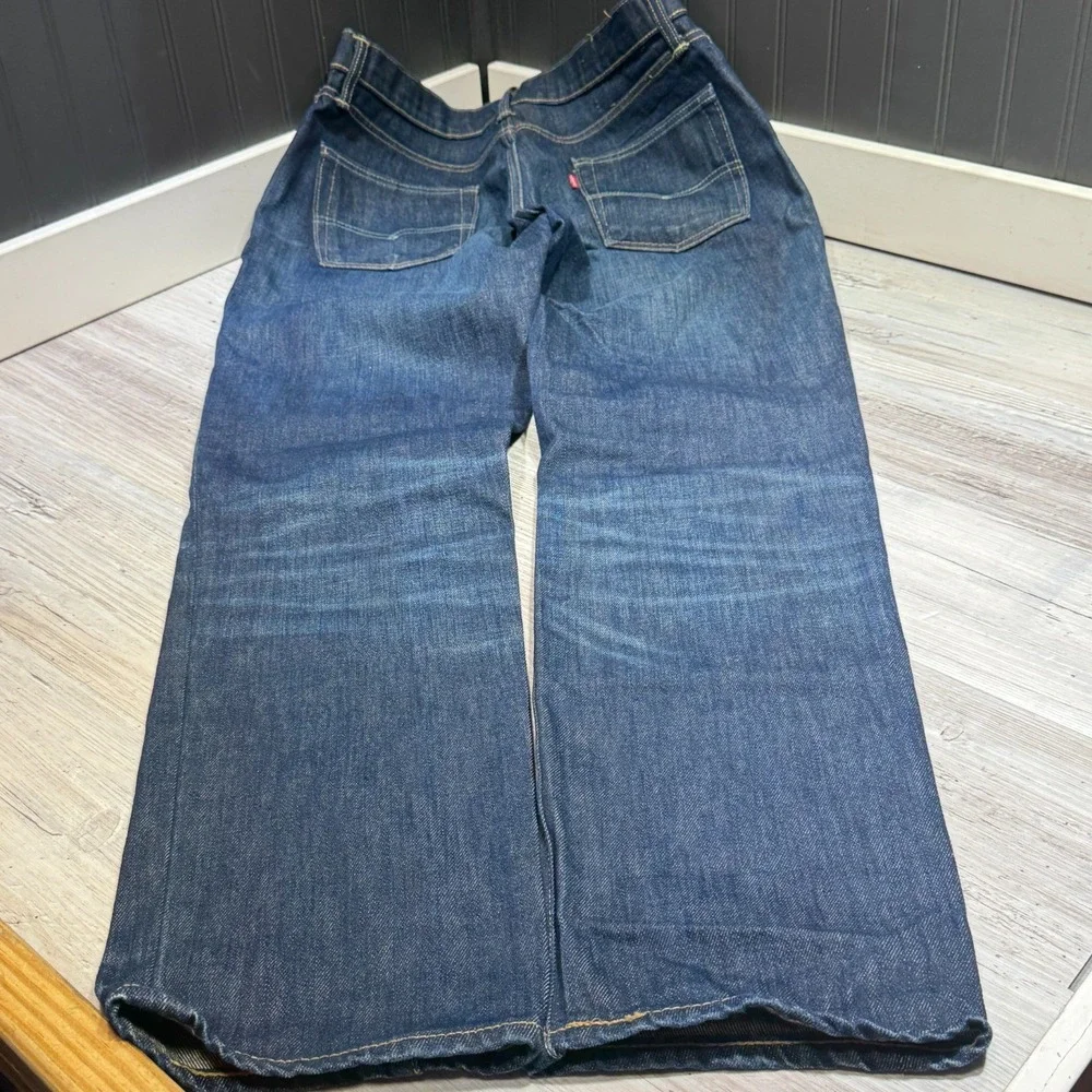 Levi's Straight Blue Denim Jeans White Oak Cone Made in USA 500 Series 34x32 Zip